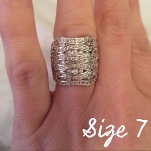 Silvertone Statement Ring